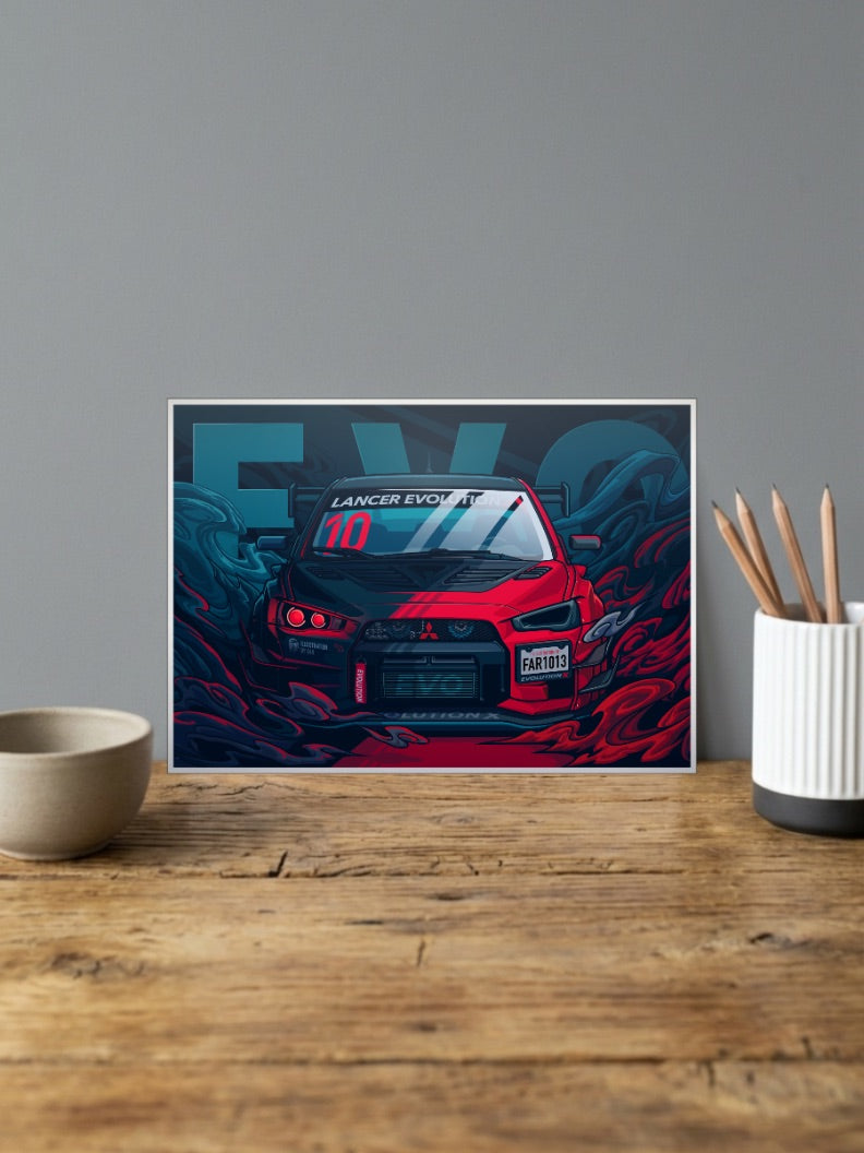 Mitsubishi Lancer Evo Car Poster