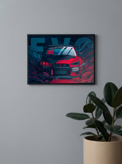 Mitsubishi Lancer Evo Car Poster