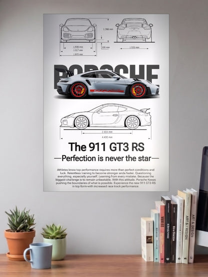 Porsche 911 GT3 RS Stuttgart Icon Cars Poster