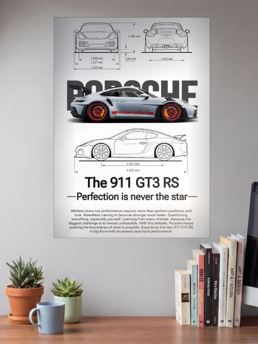 Porsche 911 GT3 RS Stuttgart Icon Cars Poster