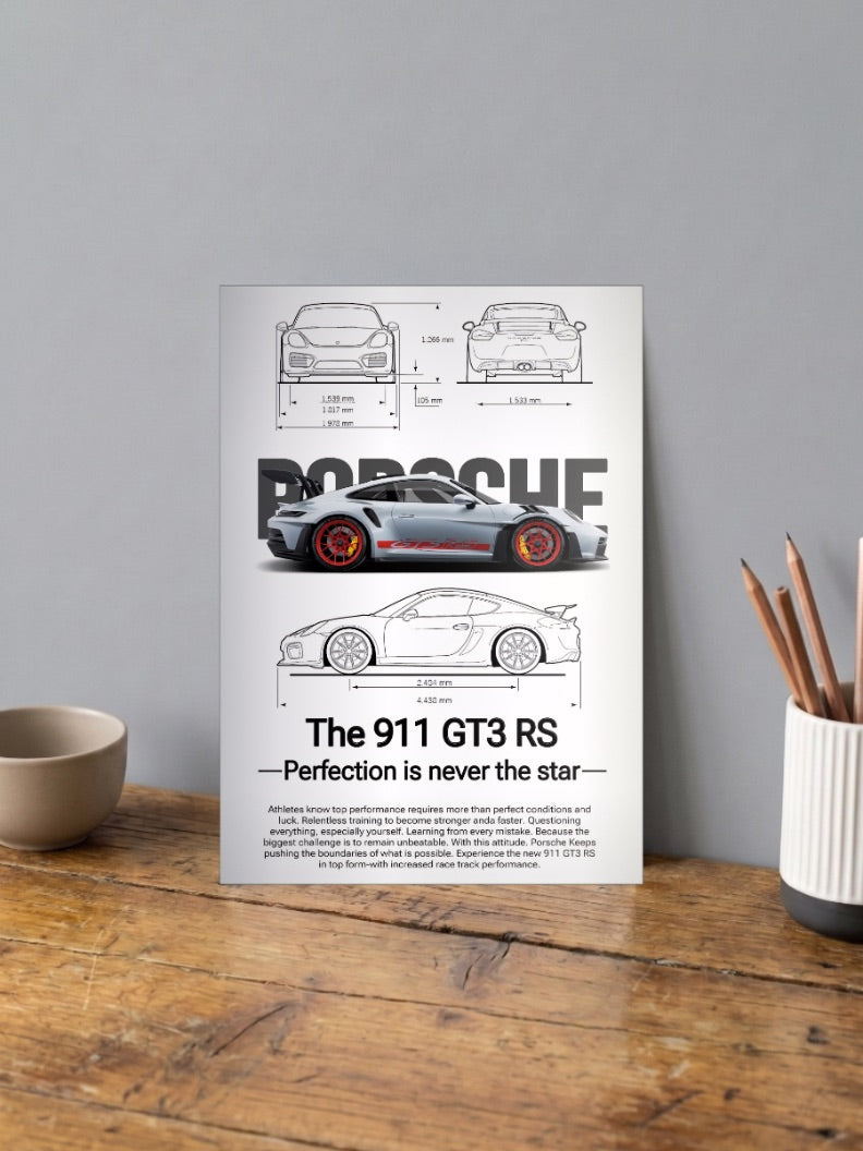 Porsche 911 GT3 RS Stuttgart Icon Cars Poster