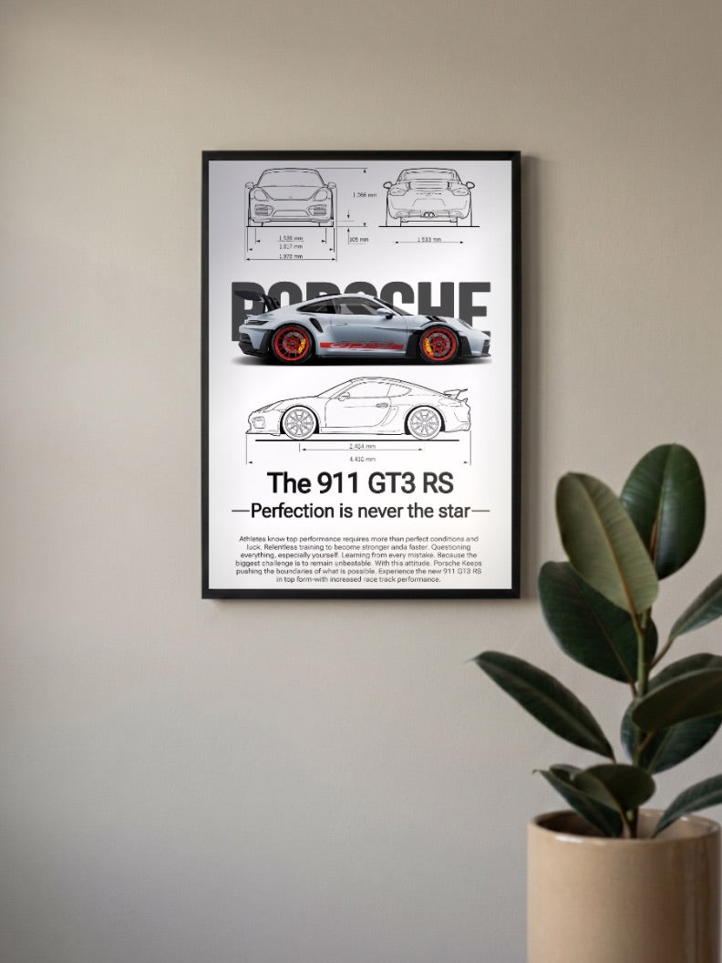 Porsche 911 GT3 RS Stuttgart Icon Cars Poster