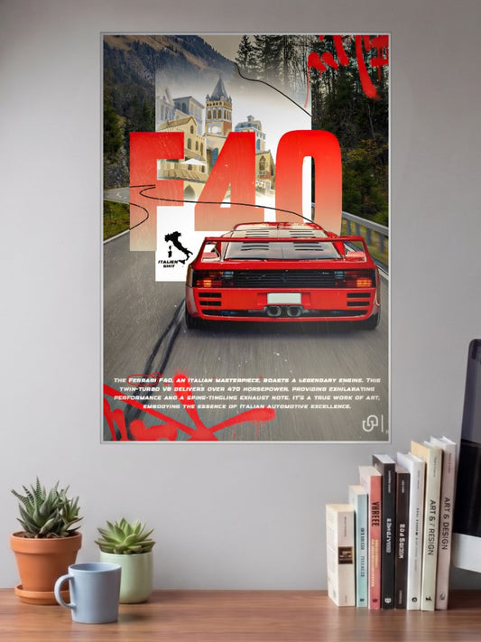 F40 Ferrari Cars Poster