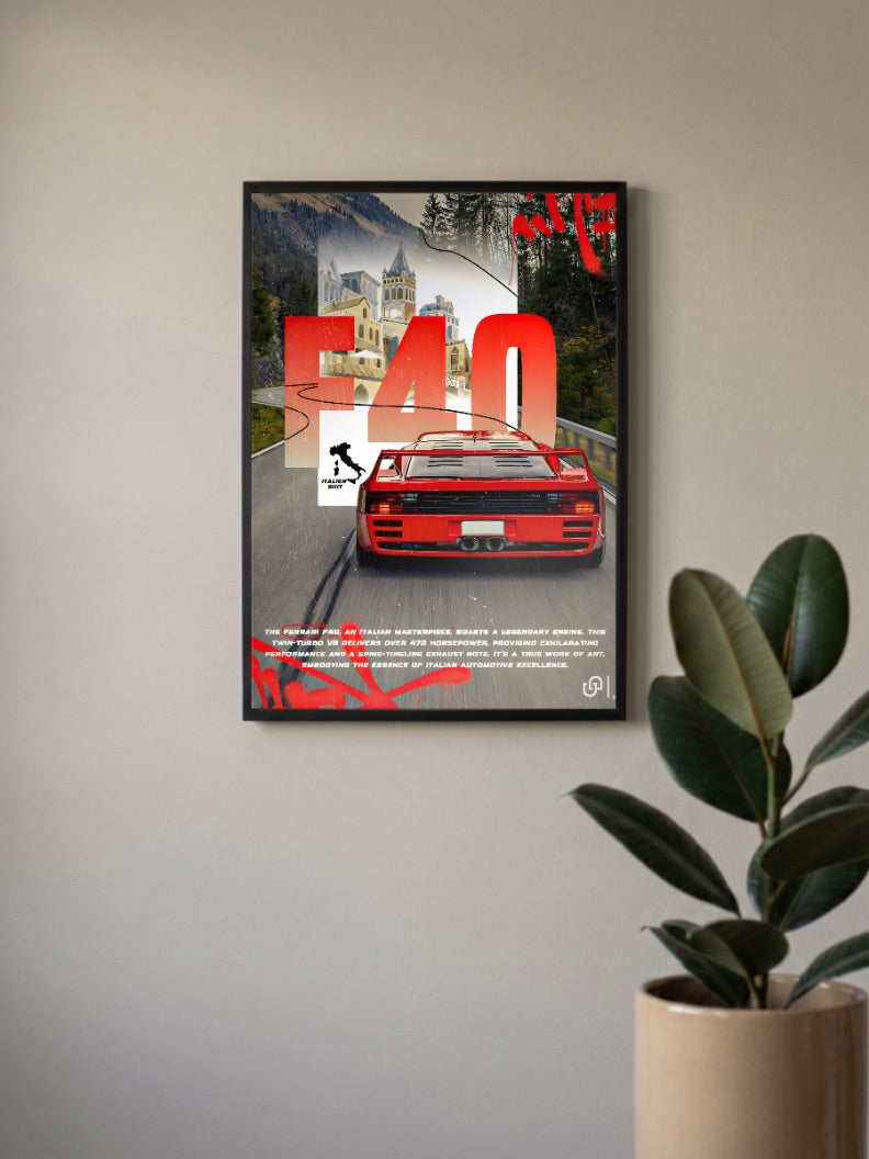 F40 Ferrari Cars Poster