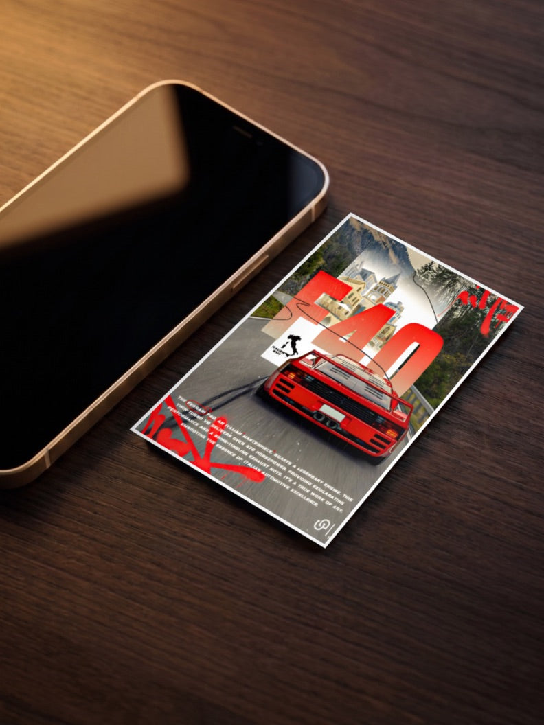 F40 Ferrari Cars Poster