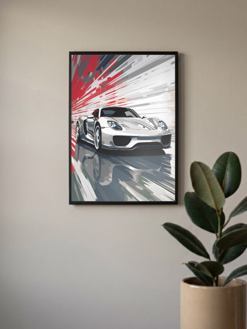 Porsche 911 Rear Engine Royalty Cars Poster