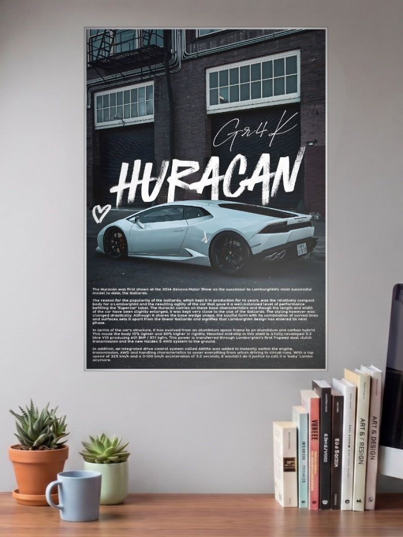 Lamborghini Huracan Raging Bull Cars Poster