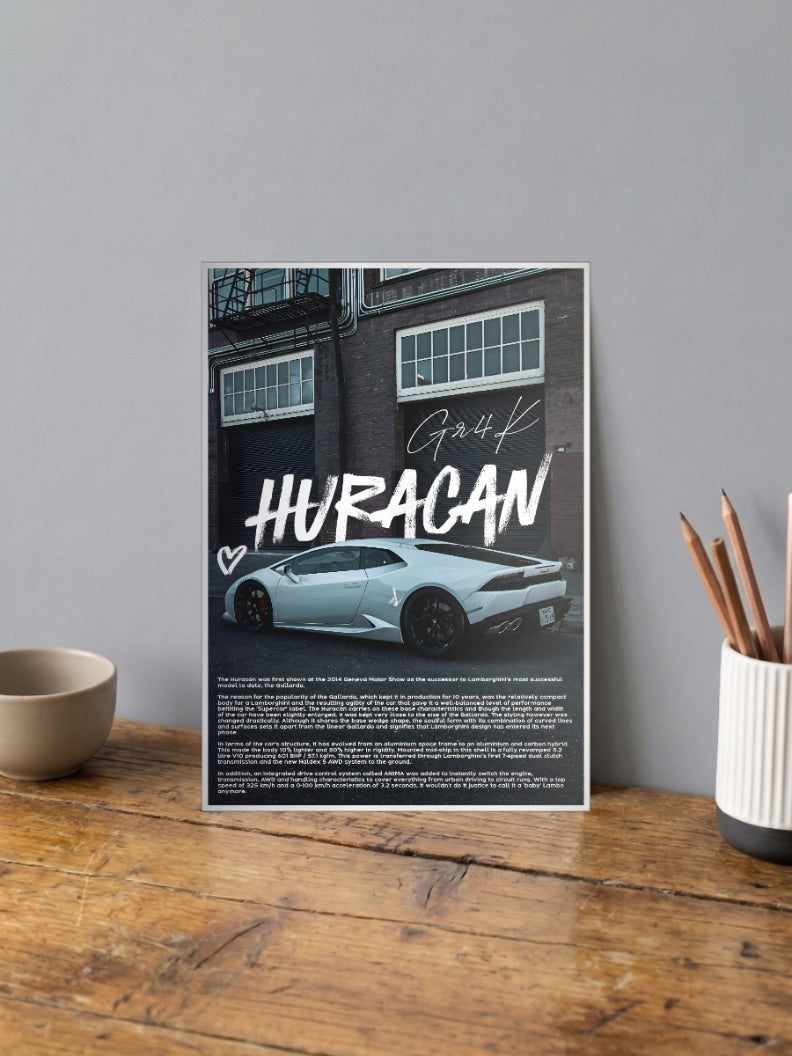 Lamborghini Huracan Raging Bull Cars Poster