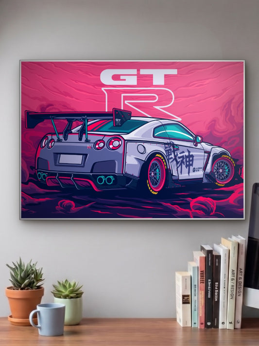 Nissan GTR Car Landscape Poster