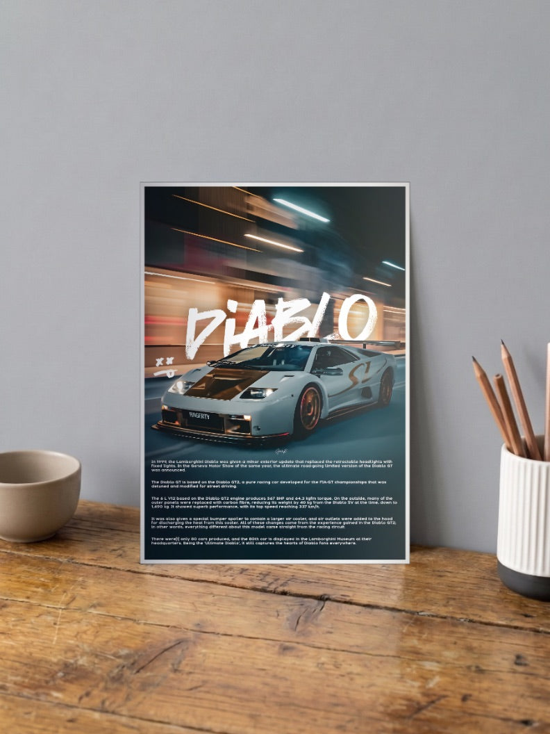 Diablo Lamborghini Cars Poster