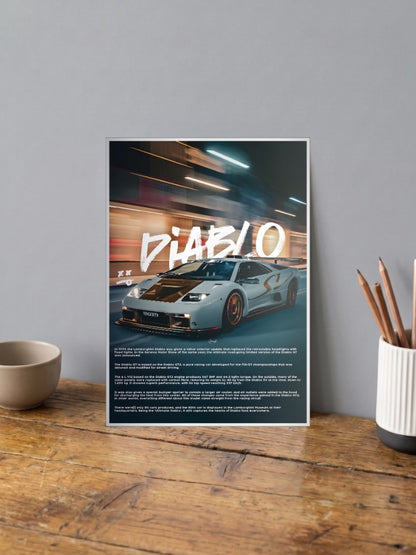 Diablo Lamborghini Cars Poster