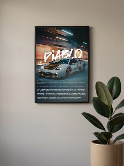 Diablo Lamborghini Cars Poster