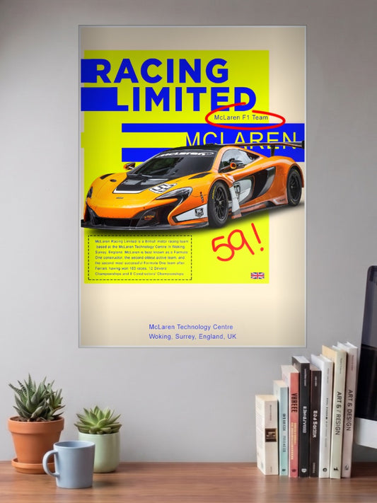 Racing Limited McLaren 59 Cars Poster