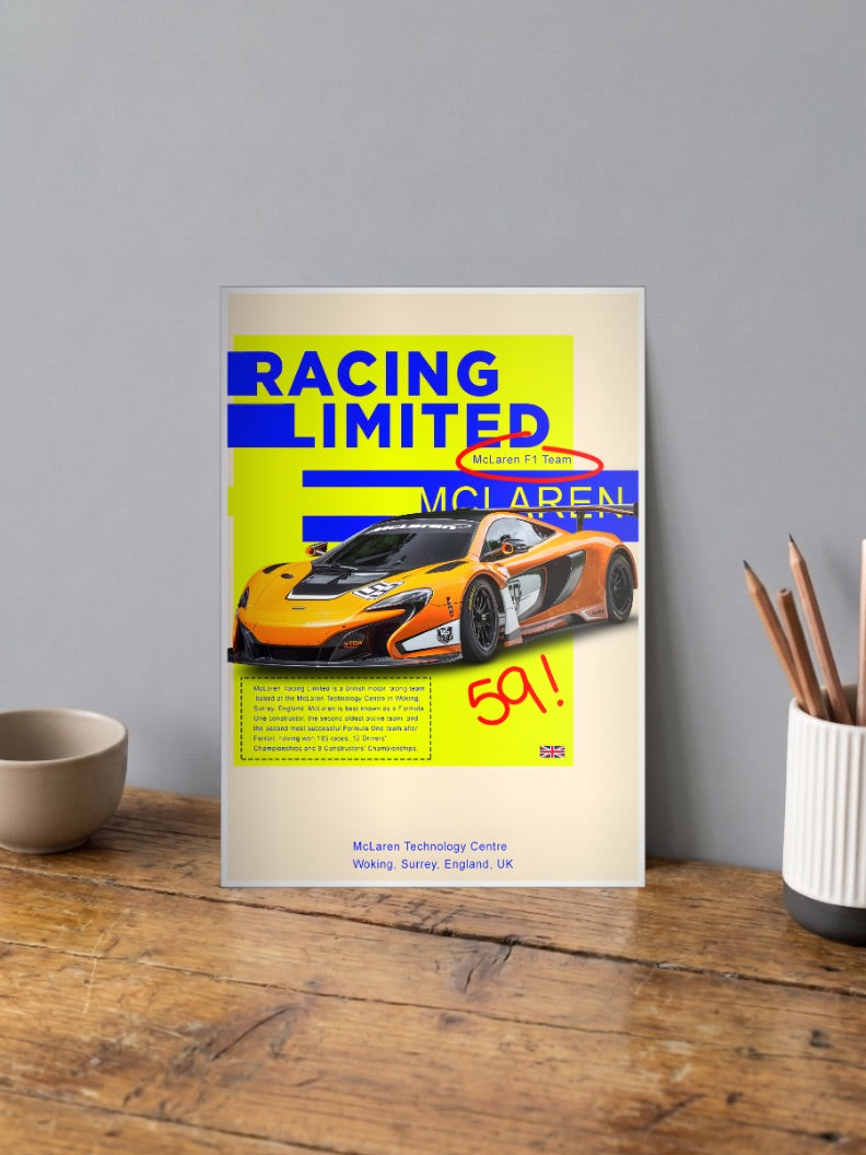 Racing Limited McLaren 59 Cars Poster