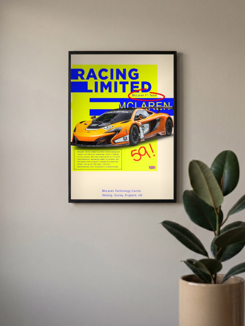 Racing Limited McLaren 59 Cars Poster