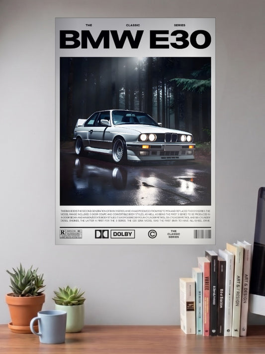 BMW E30 Cars Poster