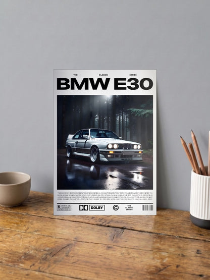 BMW E30 Cars Poster