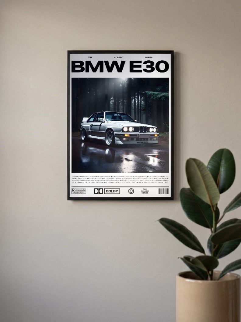 BMW E30 Cars Poster