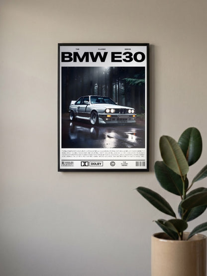 BMW E30 Cars Poster