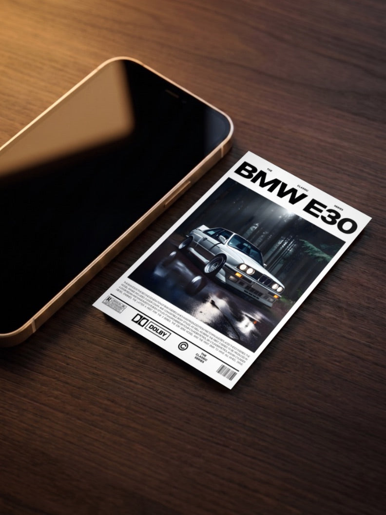 BMW E30 Cars Poster