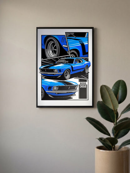 Ford Boss 302 Cars Poster
