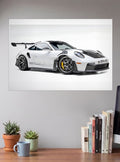 Mercedes AMG GT3 White Cars Poster