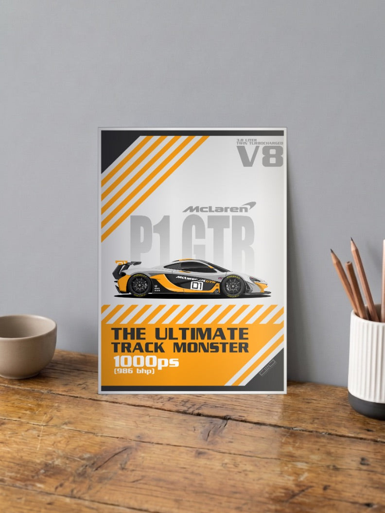 McLaren P1 GTR Cars Poster