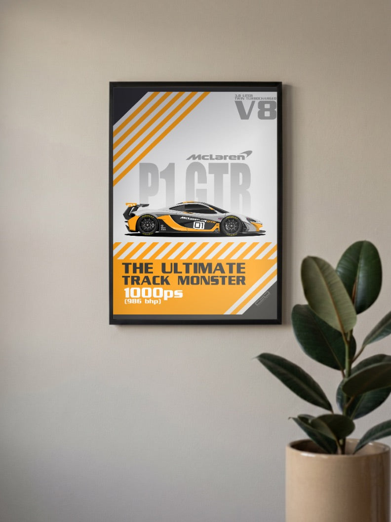 McLaren P1 GTR Cars Poster
