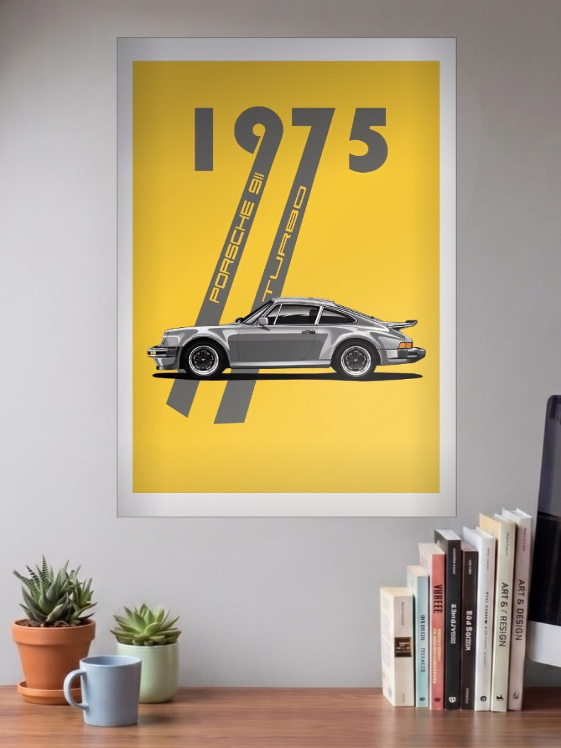 Porsche Turbo 1975 Cars Poster