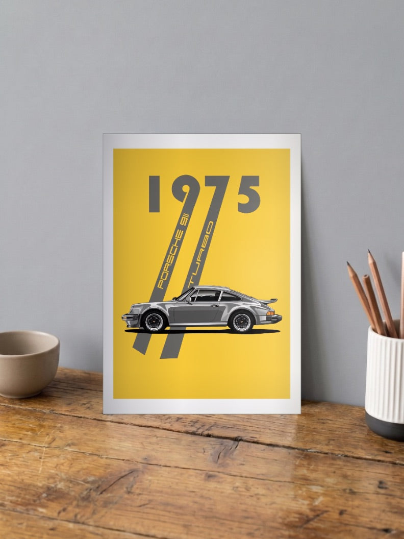 Porsche Turbo 1975 Cars Poster