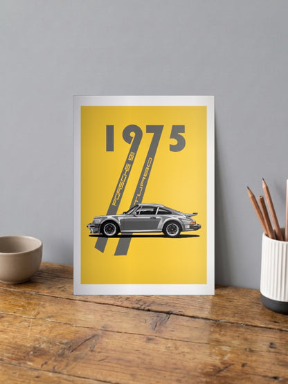 Porsche Turbo 1975 Cars Poster