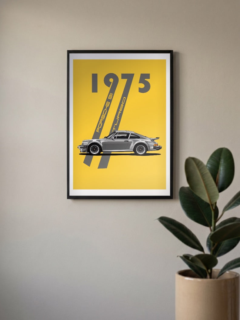 Porsche Turbo 1975 Cars Poster