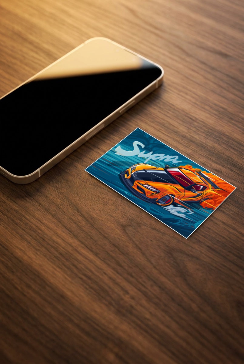 Toyota Supra Orange Art Cars Poster