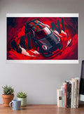 Mini Cooper Red Art Cars Poster