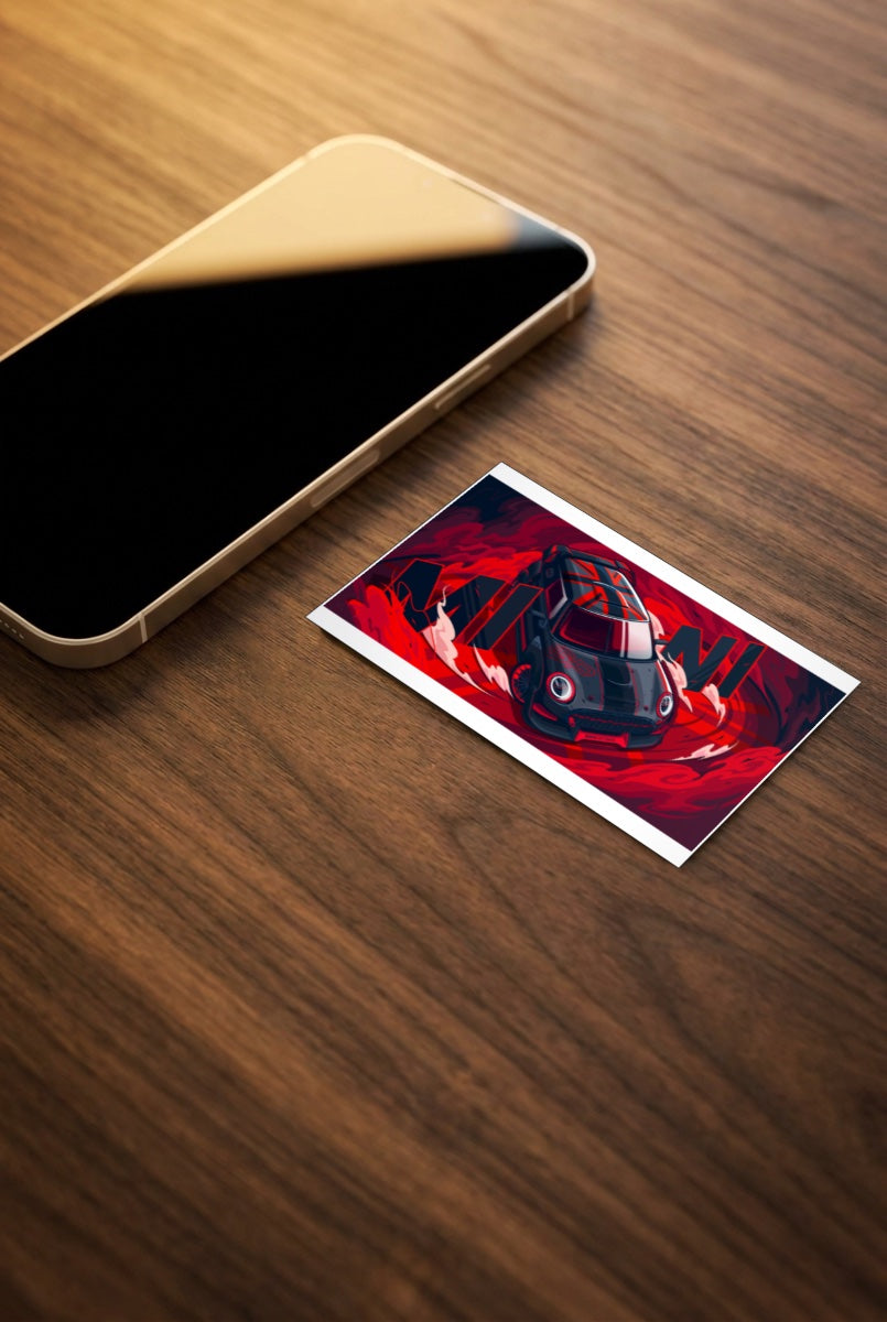 Mini Cooper Red Art Cars Poster