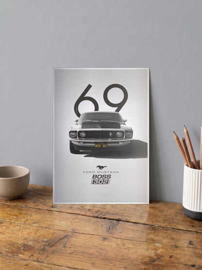 Born to Run Ford Mustang GT Car Poster