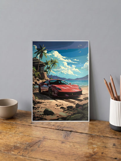 Aesthetic Ferrari Car Poster