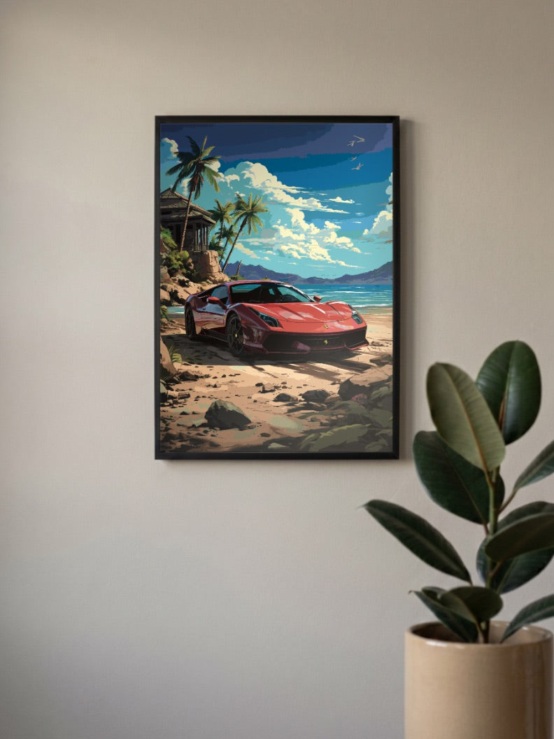 Aesthetic Ferrari Car Poster