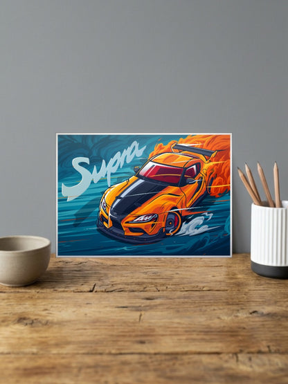 Toyota Supra Car Poster