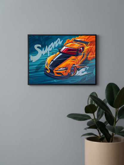 Toyota Supra Car Poster
