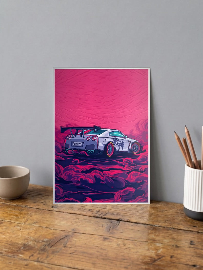 Classic Nissan GTR Car Poster