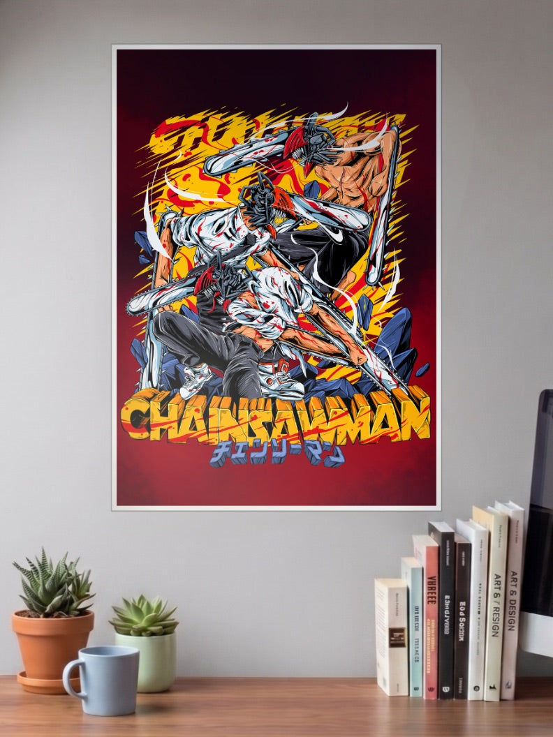Chainsaw Man Spill Art Poster