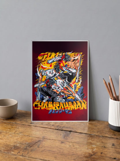 Chainsaw Man Spill Art Poster