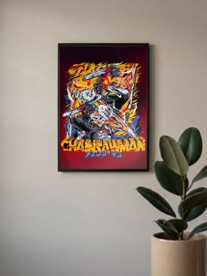 Chainsaw Man Spill Art Poster