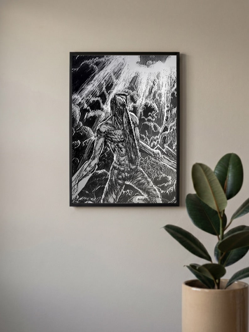 Denji Berserk Style Chainsaw Man Anime Poster