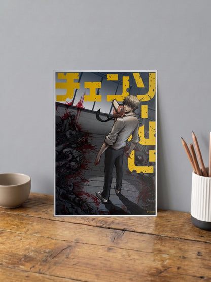 Denji Chainsaw Rampage Chainsaw Man Anime Poster