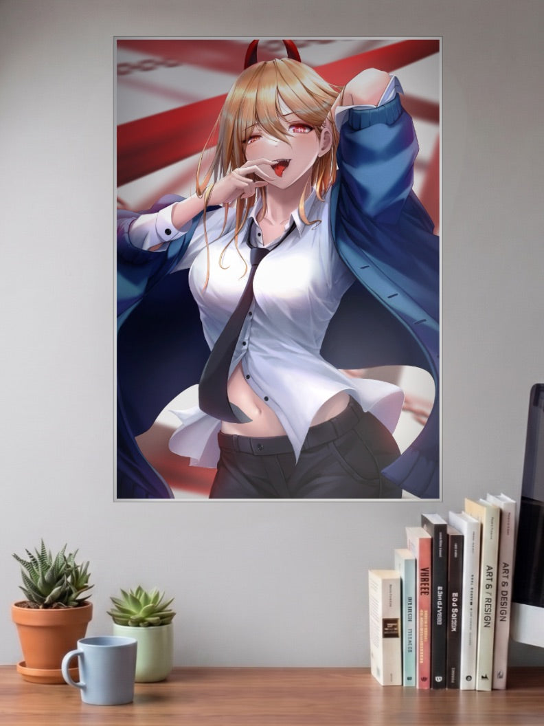 Power Horns Chainsaw Man Anime Poster