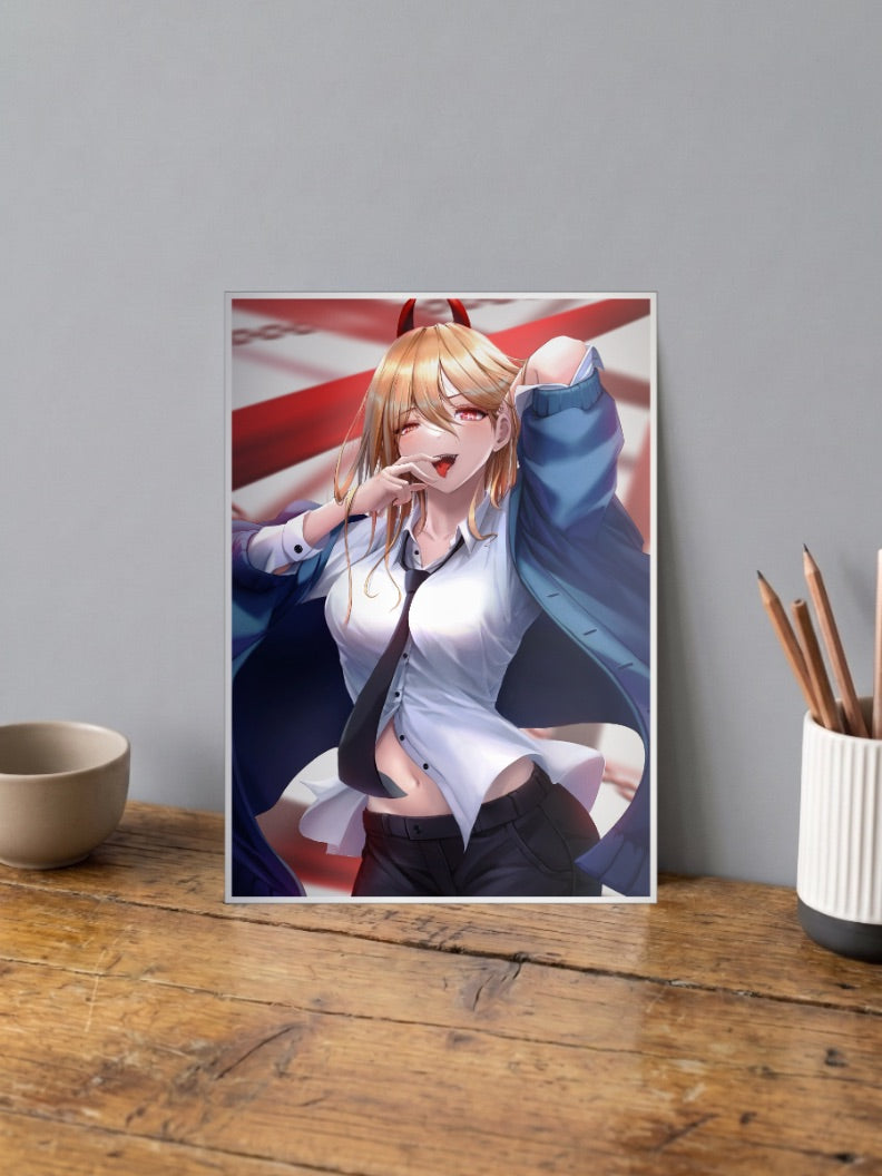 Power Horns Chainsaw Man Anime Poster