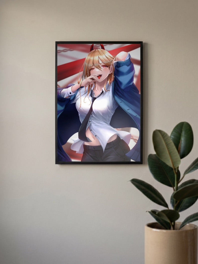 Power Horns Chainsaw Man Anime Poster