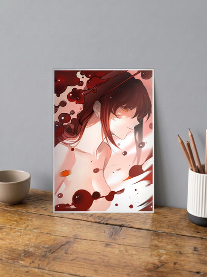 Makima Blood Red Chainsaw Man Anime Poster